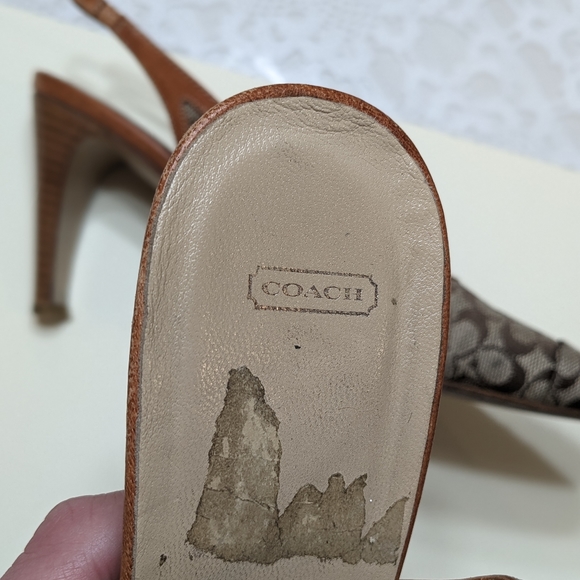 Coach sling back heels size 7.5 - Picture 3 of 8